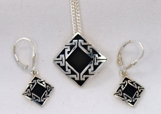 Restan Large Pendant; Restan Earrings