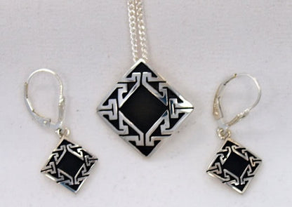 Restan Large Pendant; Restan Earrings